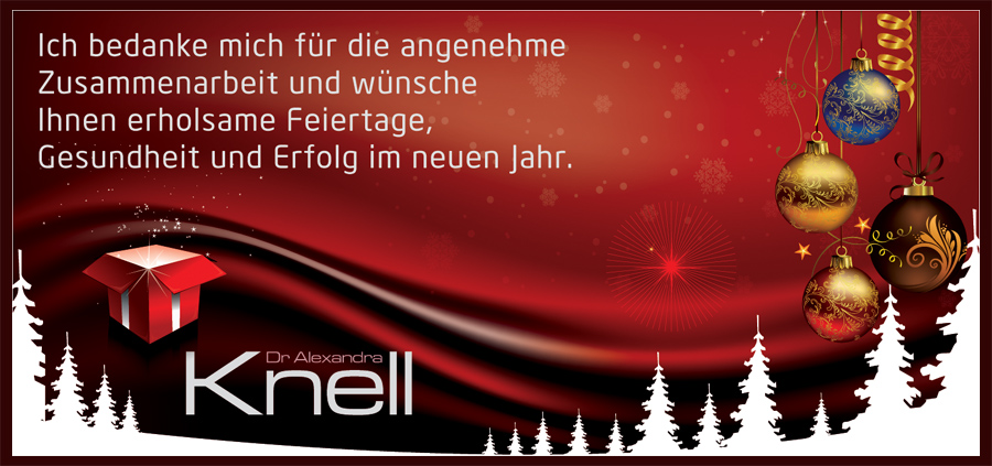 Weihnachtskarte Dr Alexandra Knell